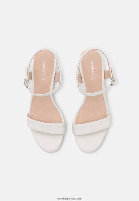 mulheres sandálias de couro branco F4BZ0D1413 Anna Field
