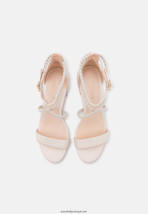 mulheres sandálias de couro branco F4BZ0D1428 Anna Field