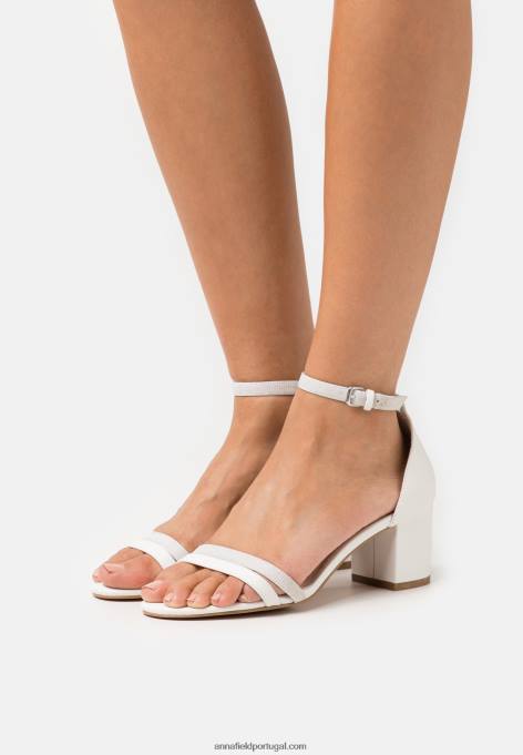 mulheres sandálias de couro branco F4BZ0D1431 Anna Field