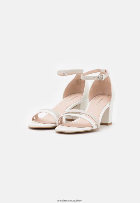 mulheres sandálias de couro branco F4BZ0D1431 Anna Field