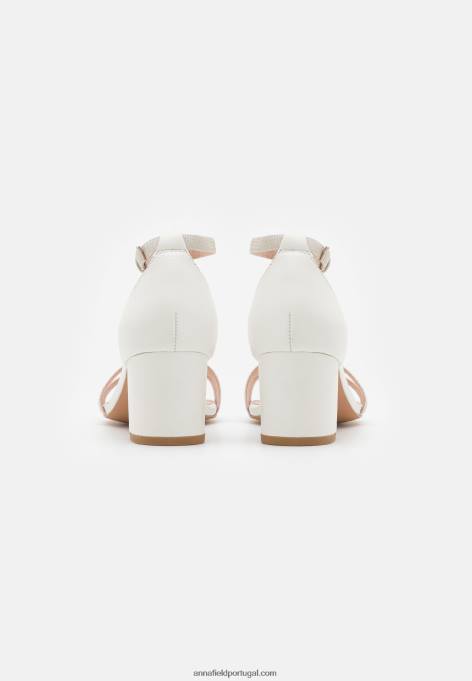mulheres sandálias de couro branco F4BZ0D1431 Anna Field