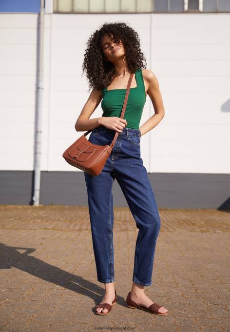 mulheres sandálias de couro conhaque F4BZ0D1389 Anna Field