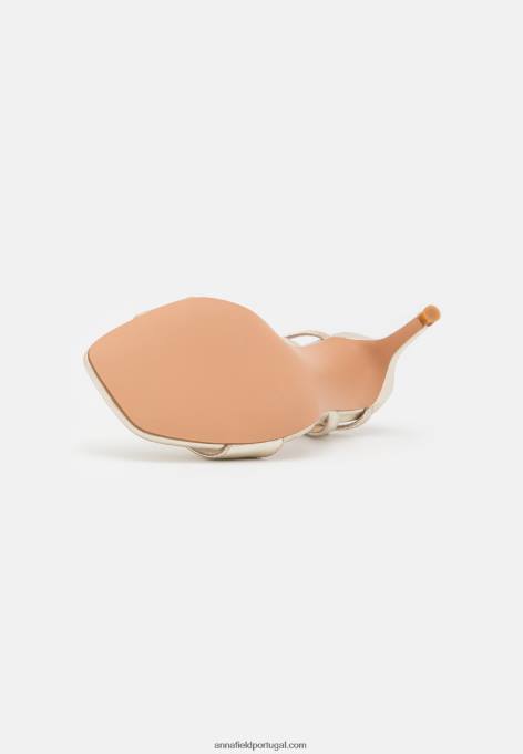 mulheres sandálias de couro ouro F4BZ0D1246 Anna Field