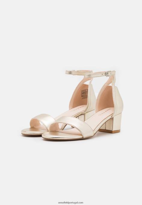 mulheres sandálias de couro ouro F4BZ0D1318 Anna Field