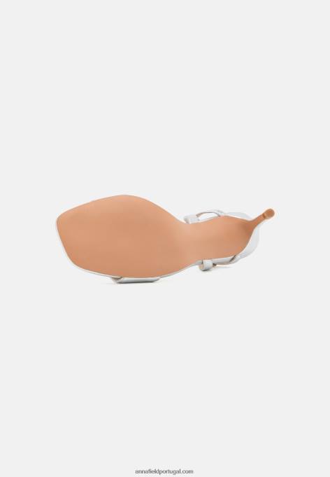 mulheres sandálias de couro prata F4BZ0D1270 Anna Field