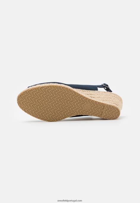 mulheres sandálias de cunha azul escuro F4BZ0D1473 Anna Field