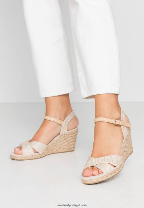mulheres sandálias de cunha bege F4BZ0D1449 Anna Field
