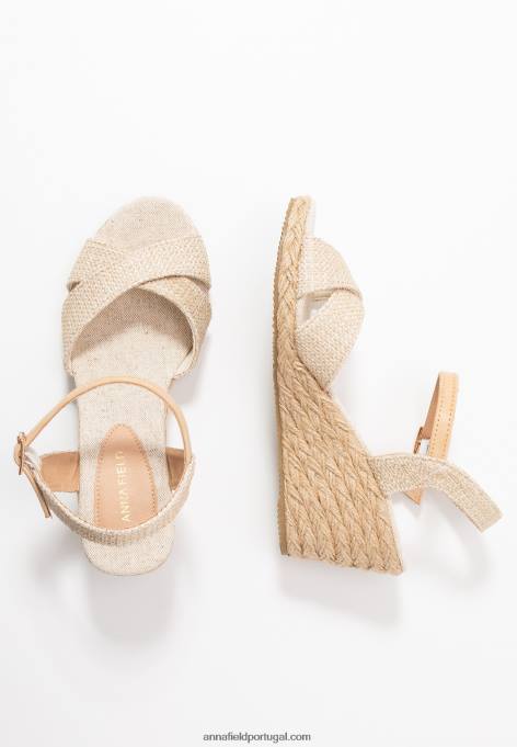 mulheres sandálias de cunha bege F4BZ0D1449 Anna Field