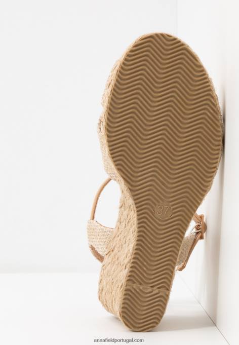 mulheres sandálias de cunha bege F4BZ0D1449 Anna Field