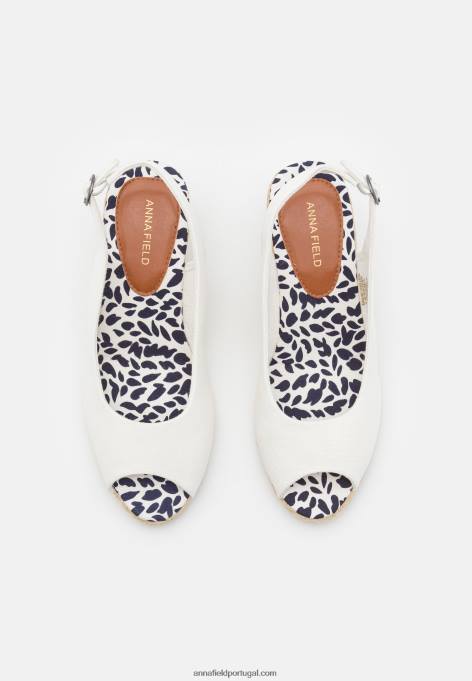 mulheres sandálias de cunha brancas F4BZ0D1492 Anna Field