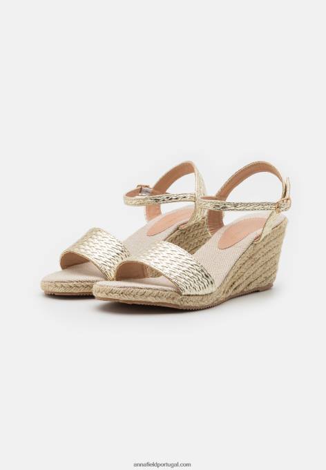 mulheres sandálias de cunha ouro F4BZ0D1475 Anna Field