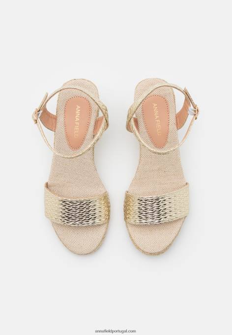 mulheres sandálias de cunha ouro F4BZ0D1475 Anna Field