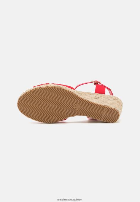 mulheres sandálias de cunha vermelha F4BZ0D1468 Anna Field