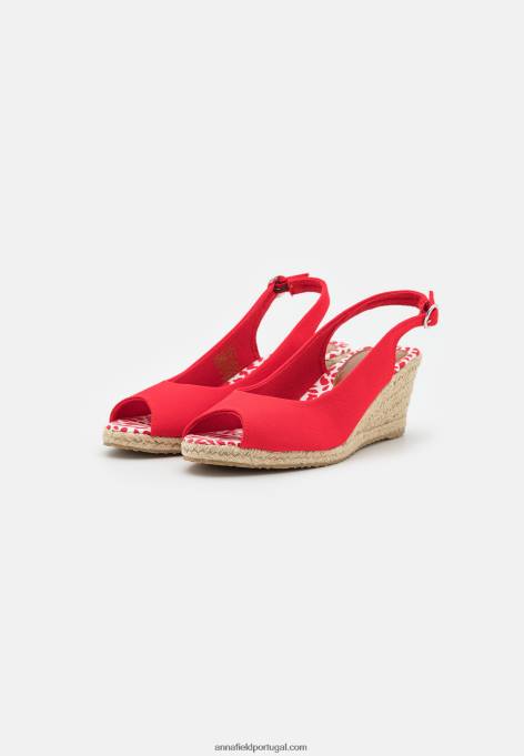 mulheres sandálias de cunha vermelha F4BZ0D1490 Anna Field