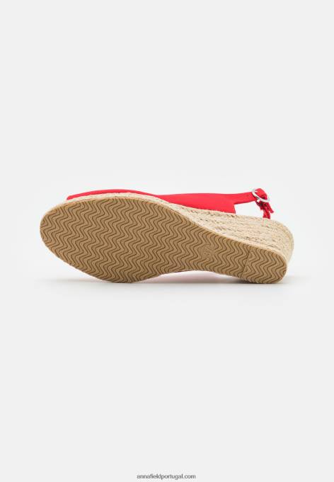 mulheres sandálias de cunha vermelha F4BZ0D1490 Anna Field