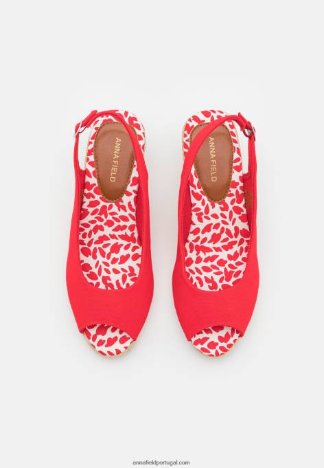 mulheres sandálias de cunha vermelha F4BZ0D1490 Anna Field