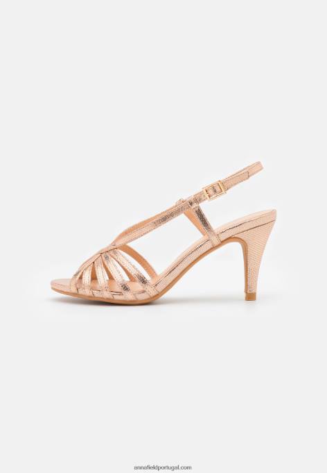 mulheres sandálias de ouro rosa F4BZ0D1312 Anna Field