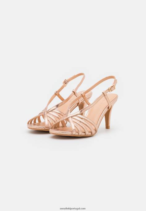 mulheres sandálias de ouro rosa F4BZ0D1312 Anna Field