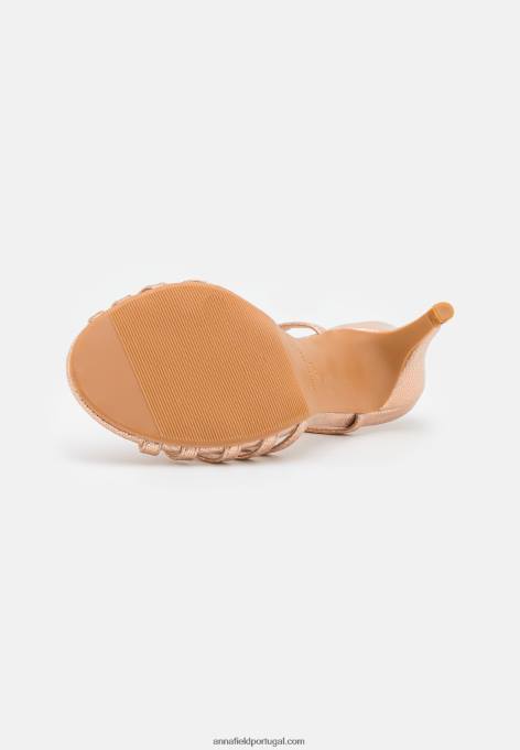 mulheres sandálias de ouro rosa F4BZ0D1312 Anna Field