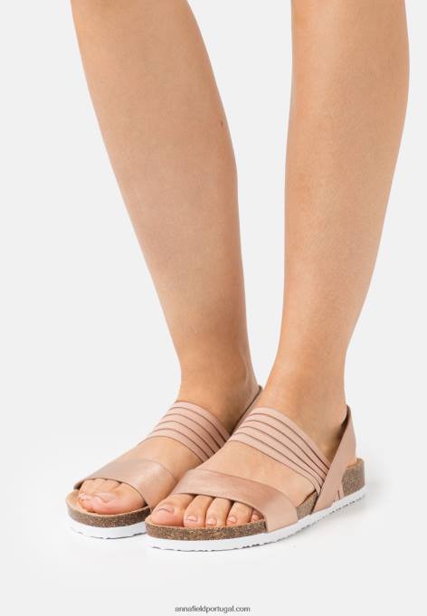 mulheres sandálias de ouro rosa F4BZ0D1411 Anna Field