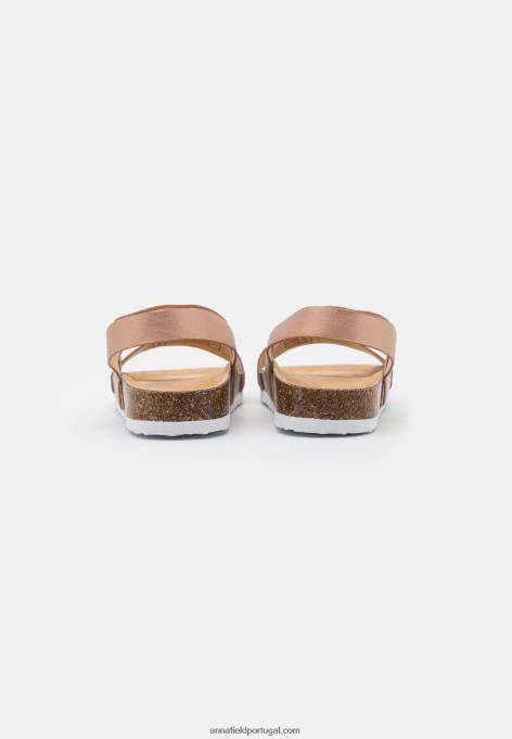 mulheres sandálias de ouro rosa F4BZ0D1411 Anna Field