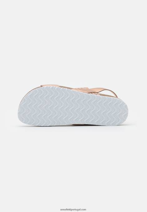 mulheres sandálias de ouro rosa F4BZ0D1411 Anna Field