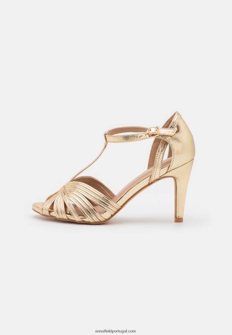 mulheres sandálias de salto alto ouro F4BZ0D1243 Anna Field