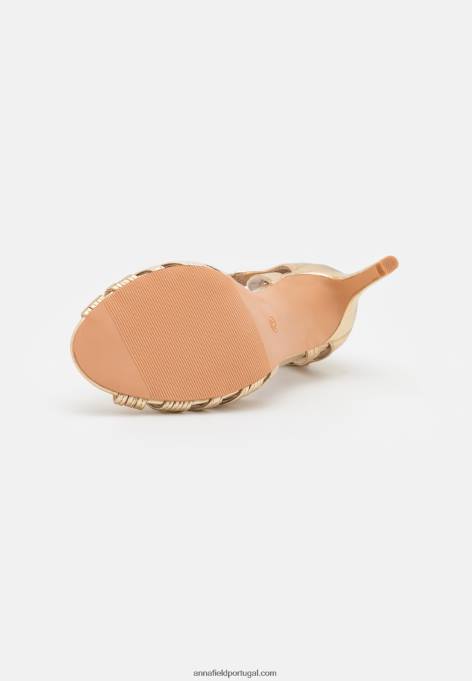 mulheres sandálias de salto alto ouro F4BZ0D1243 Anna Field