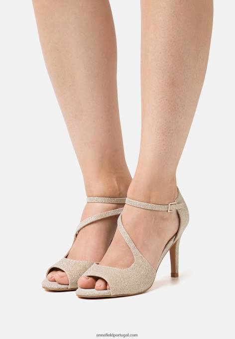 mulheres sandálias de salto alto ouro F4BZ0D1271 Anna Field