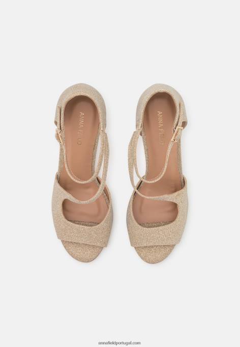 mulheres sandálias de salto alto ouro F4BZ0D1271 Anna Field