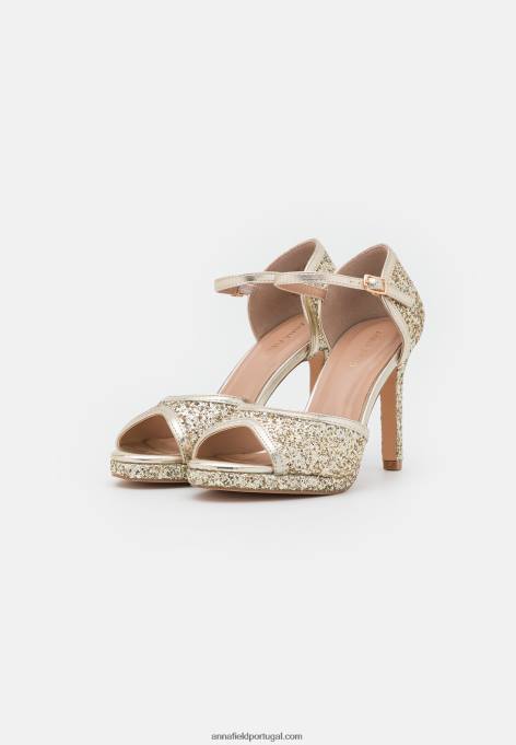 mulheres sandálias de salto alto ouro F4BZ0D1442 Anna Field