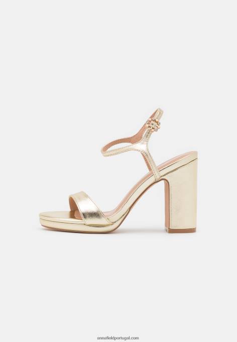 mulheres sandálias de salto alto ouro F4BZ0D1444 Anna Field
