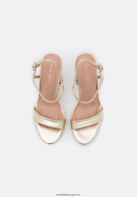 mulheres sandálias de salto alto ouro F4BZ0D1444 Anna Field