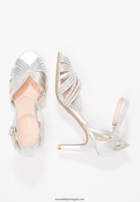 mulheres sandálias de salto alto prata F4BZ0D1241 Anna Field