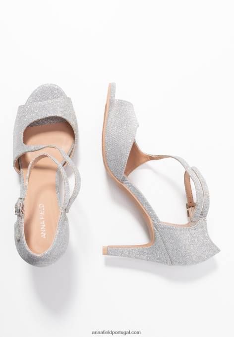 mulheres sandálias de salto alto prata F4BZ0D1255 Anna Field