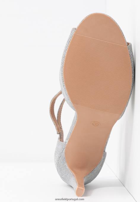 mulheres sandálias de salto alto prata F4BZ0D1255 Anna Field