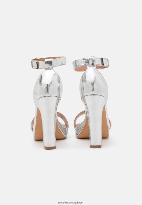 mulheres sandálias de salto alto prata F4BZ0D1556 Anna Field