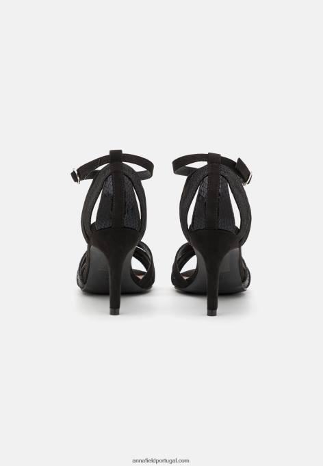 mulheres sandálias de salto alto preto F4BZ0D1352 Anna Field