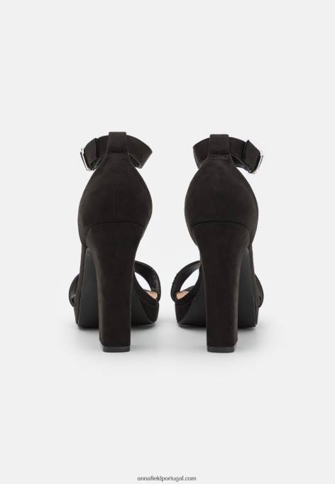 mulheres sandálias de salto alto preto F4BZ0D1564 Anna Field