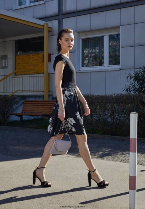 mulheres sandálias de salto alto preto F4BZ0D1570 Anna Field