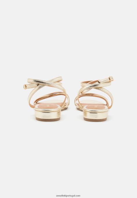 mulheres sandálias douradas F4BZ0D1247 Anna Field