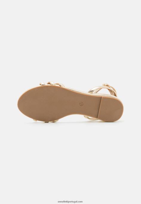 mulheres sandálias douradas F4BZ0D1247 Anna Field