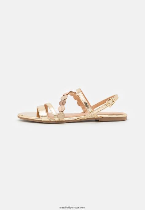mulheres sandálias douradas F4BZ0D1260 Anna Field