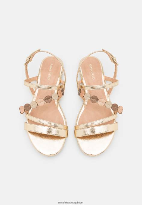 mulheres sandálias douradas F4BZ0D1260 Anna Field