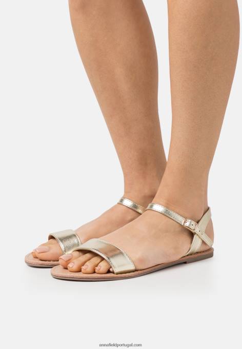 mulheres sandálias douradas F4BZ0D1281 Anna Field