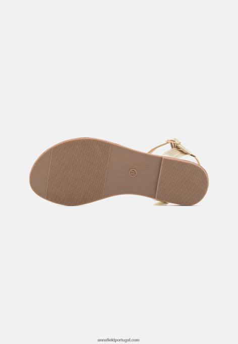 mulheres sandálias douradas F4BZ0D1281 Anna Field