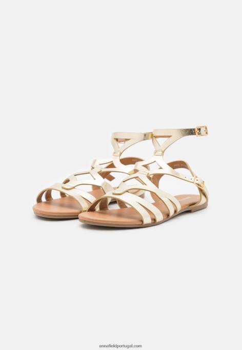 mulheres sandálias douradas F4BZ0D1373 Anna Field