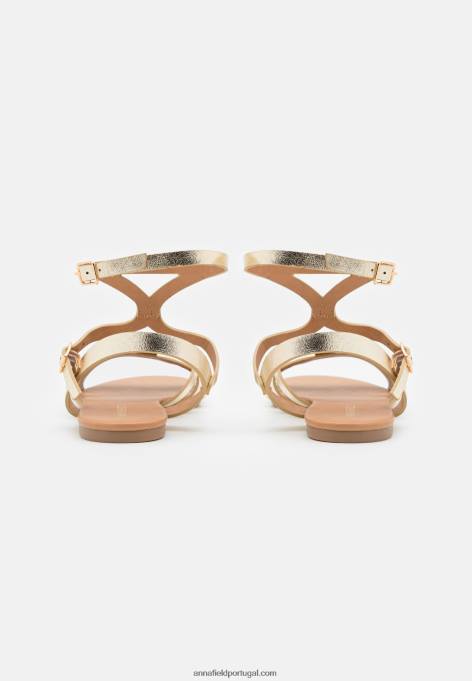 mulheres sandálias douradas F4BZ0D1373 Anna Field