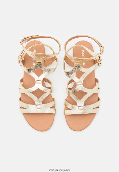 mulheres sandálias douradas F4BZ0D1373 Anna Field