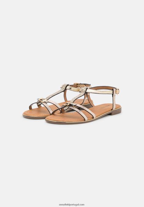 mulheres sandálias douradas F4BZ0D1377 Anna Field